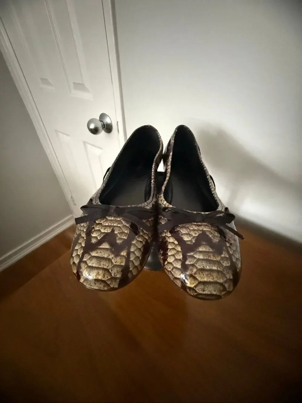 Vaneli Flats Shoes Women's Snake Print Slip On Shoes